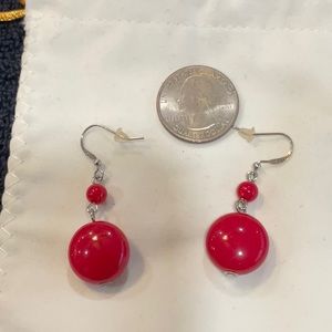 Red drop earrings